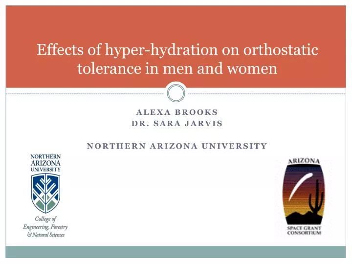 effects of hyper hydration on orthostatic tolerance in men and women