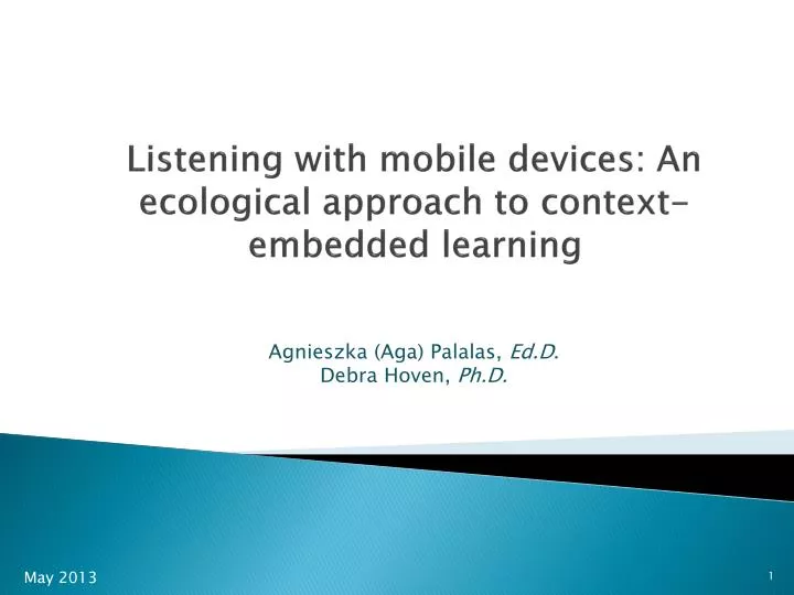 listening with mobile devices an ecological approach to context embedded learning