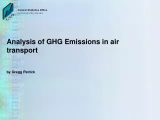 Analysis of GHG Emissions in air transport by Gregg Patrick