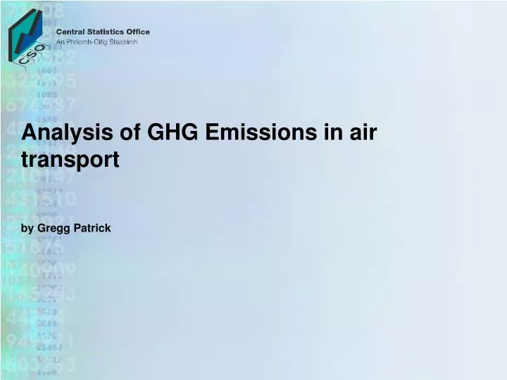 analysis of ghg emissions in air transport by gregg patrick