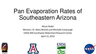 Pan Evaporation Rates of Southeastern Arizona