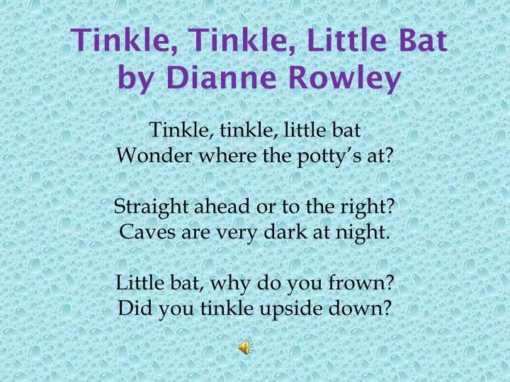 tinkle tinkle little bat by d ianne rowley
