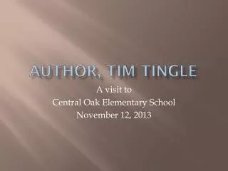 Author, Tim tingle