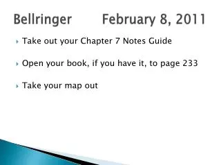 Bellringer		February 8, 2011