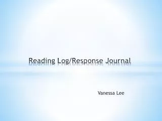 Reading Log/Response Journal