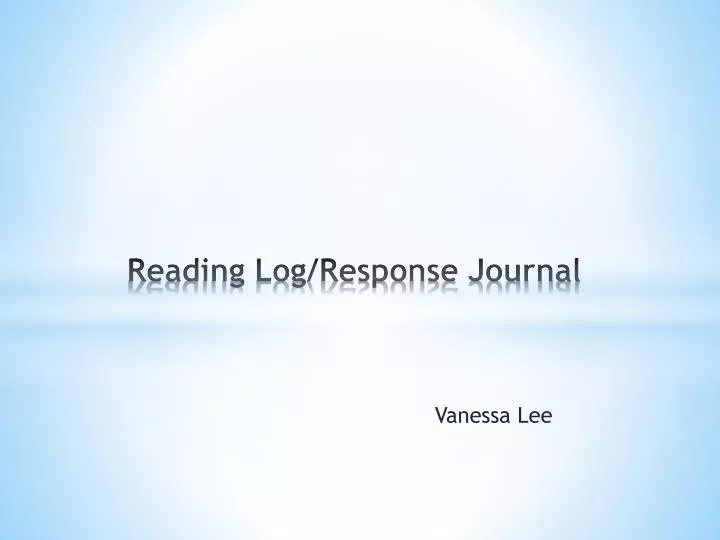 reading log response journal