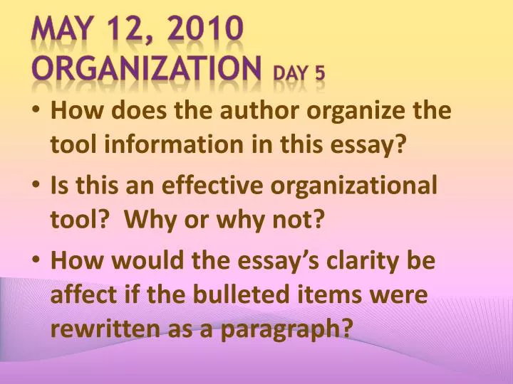 may 12 2010 organization day 5