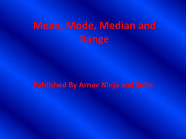 mean mode median and range
