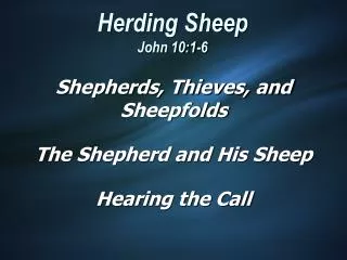 Herding Sheep John 10:1-6
