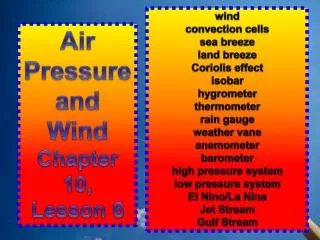 Air Pressure and Wind Chapter 10, Lesson 6