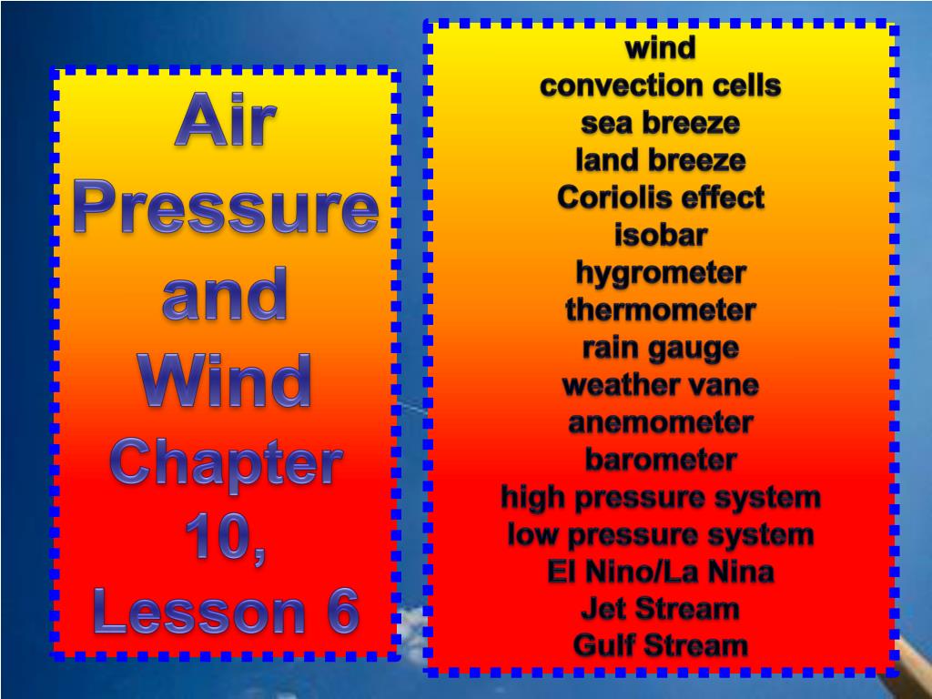 PPT - Air Pressure and Wind Chapter 10, Lesson 6 PowerPoint ...