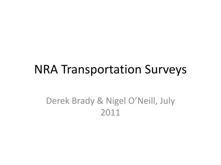 nra transportation surveys