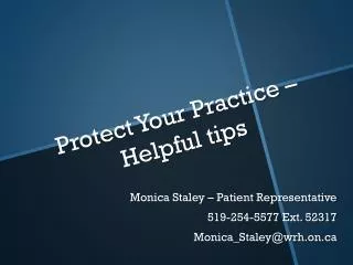 Protect Your Practice – Helpful tips