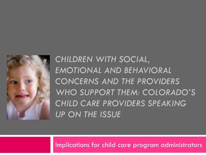 implications for child care program administrators