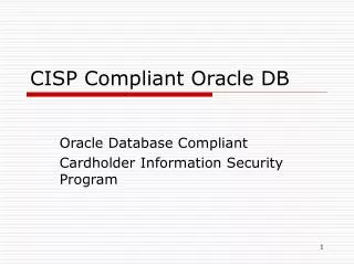 CISP Compliant Oracle DB