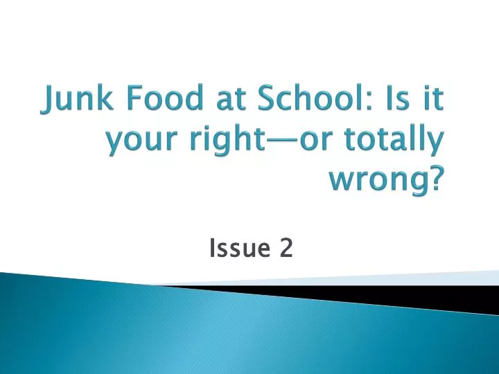 junk food at school is it your right or totally wrong