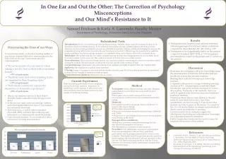 In One Ear and Out the Other: The Correction of Psychology Misconceptions