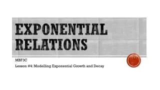 EXPONENTIAL RELATIONS