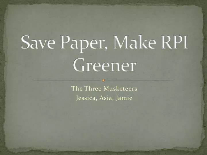 save paper make rpi greener