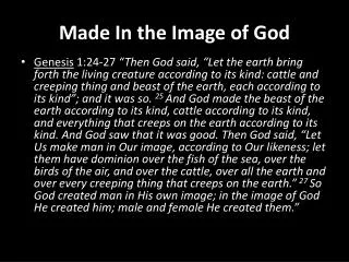 made in the image of god