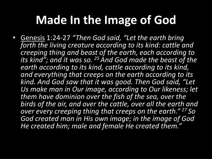 made in the image of god