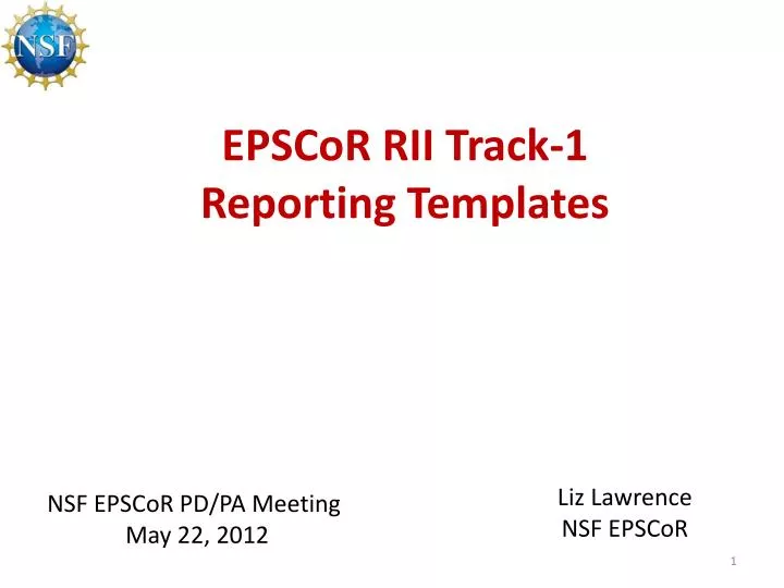 epscor rii track 1 reporting templates