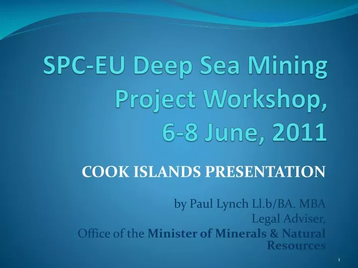 spc eu deep sea mining project workshop 6 8 june 2011