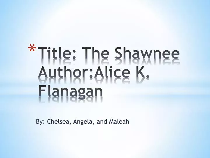 title the s hawnee author alice k f lanagan