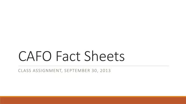 cafo fact sheets