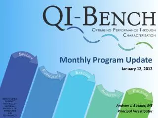 Monthly Program Update January 12, 2012 Andrew J. Buckler, MS Principal Investigator