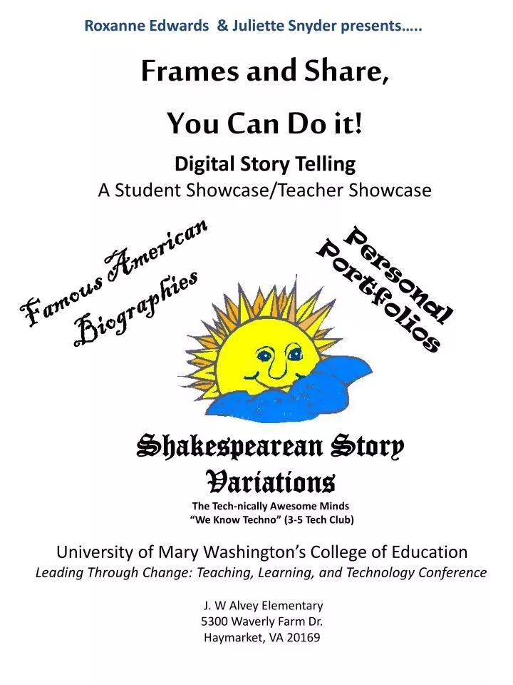 frames and share you can do it d igital story telling a student showcase teacher showcase