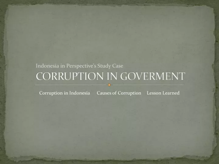 corruption in goverment