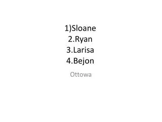 1)Sloane 2.Ryan 3.Larisa 4.Bejon