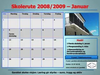 skolerute 2008 2009 januar