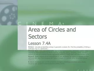 Area of Circles and Sectors