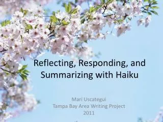 Reflecting, Responding, and Summarizing with Haiku