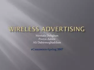 Wireless Advertising