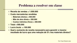problema a resolver em classe