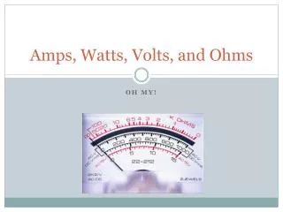 Amps, Watts, Volts, and Ohms