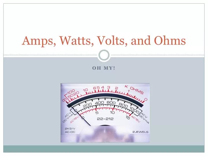 amps watts volts and ohms