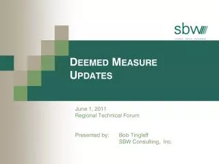 Deemed Measure Updates