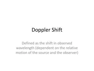 Doppler Shift