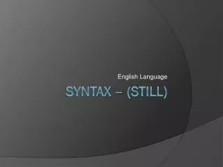 english language