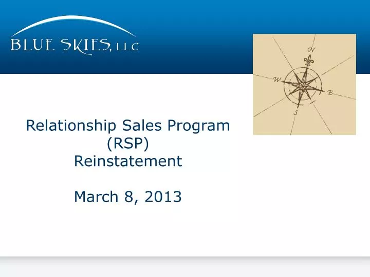 relationship sales program rsp reinstatement march 8 2013