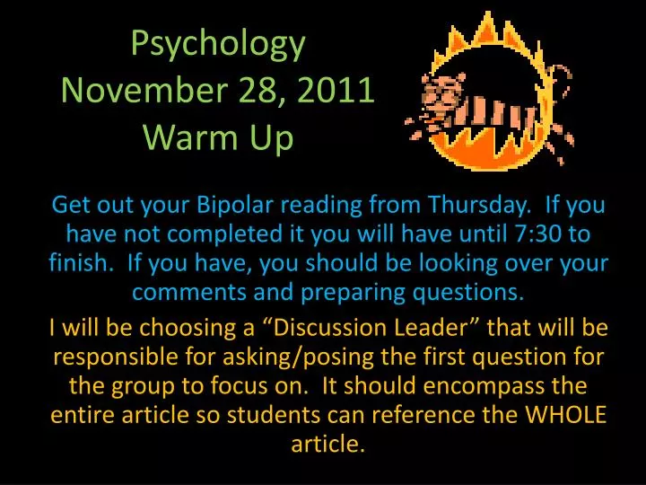 psychology november 28 2011 warm up