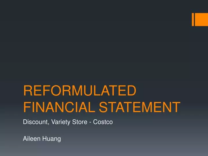 reformulated financial statement