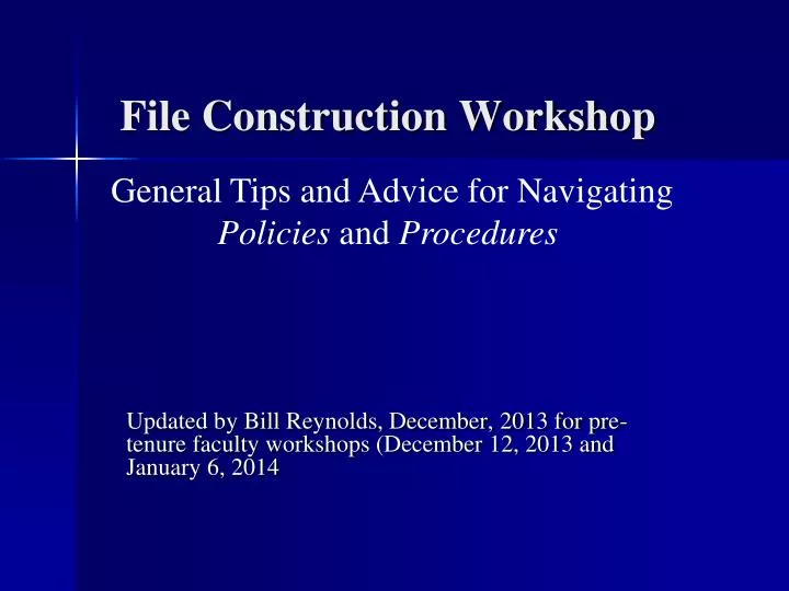 file construction workshop