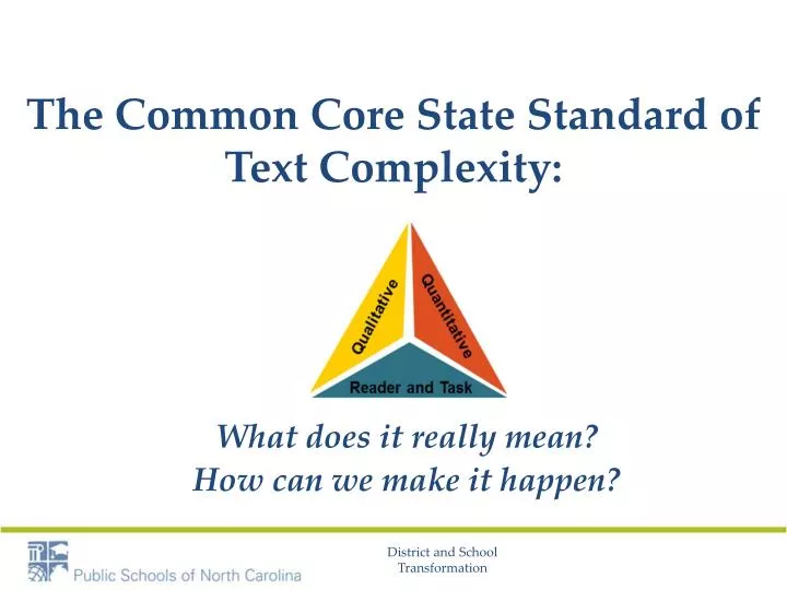 the common core state standard of text complexity