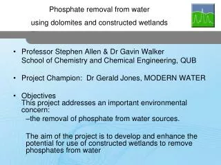 Phosphate removal from water using dolomites and constructed wetlands