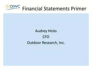 Financial Statements Primer